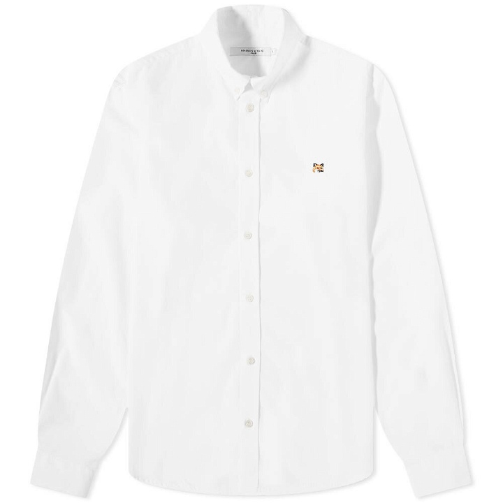 Photo: Maison Kitsuné Men's Fox Head Embroidery Classic Shirt in White