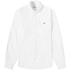 Maison Kitsuné Men's Fox Head Embroidery Classic Shirt in White