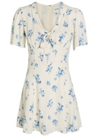 Reformation Tyra Floral-print Crepe Mini Dress White