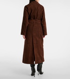 Nour Hammour Althea suede wrap coat