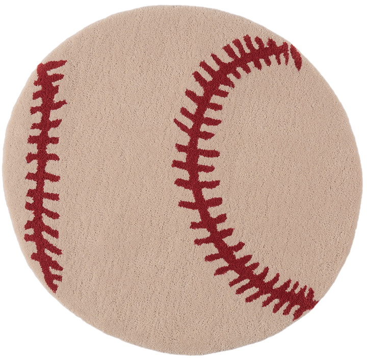 Photo: Rashelle SSENSE Exclusive Red & Beige Baseball Rug