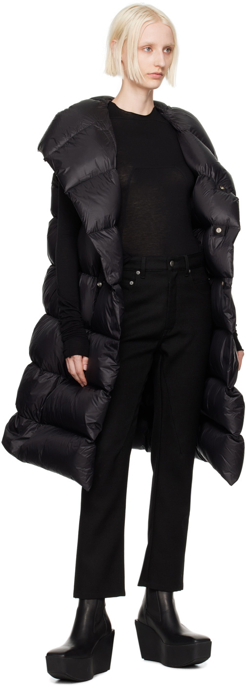 Rick Owens Black Porterville Hooded Down Vest