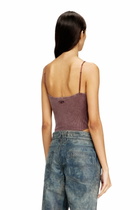 Diesel Thong bodysuit in marbled ribbed jersey - T-Shirts Womens in Brown