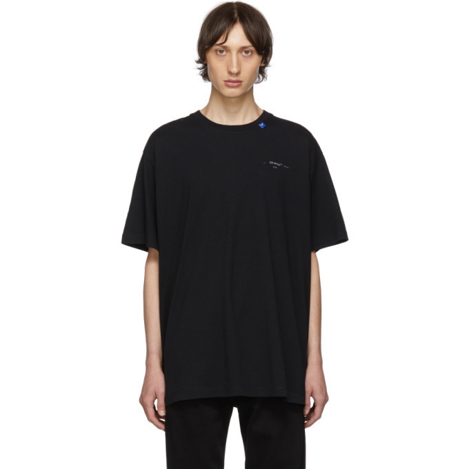 Photo: Off-White Black and Silver Oversized Backbone T-Shirt