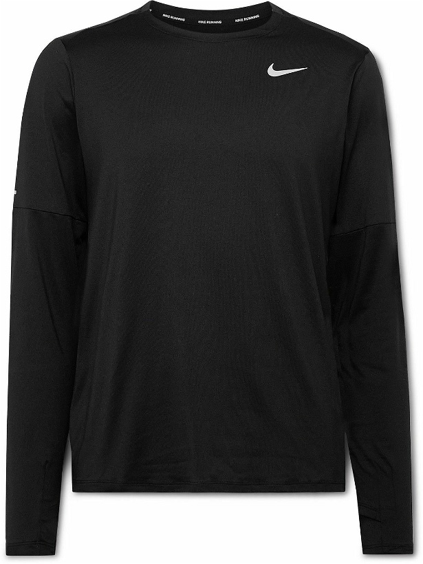 Photo: Nike Running - Element Logo-Print Dri-FIT T-Shirt - Black