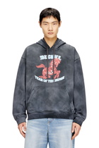 Diesel Hoodie tie-dye with horse graphic print - Sweaters Mens in Grey