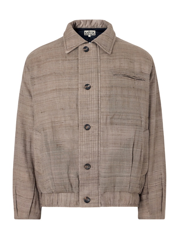 Photo: Kartik Research - Moni Padded Wool and Silk-Blend Blouson Jacket - Brown