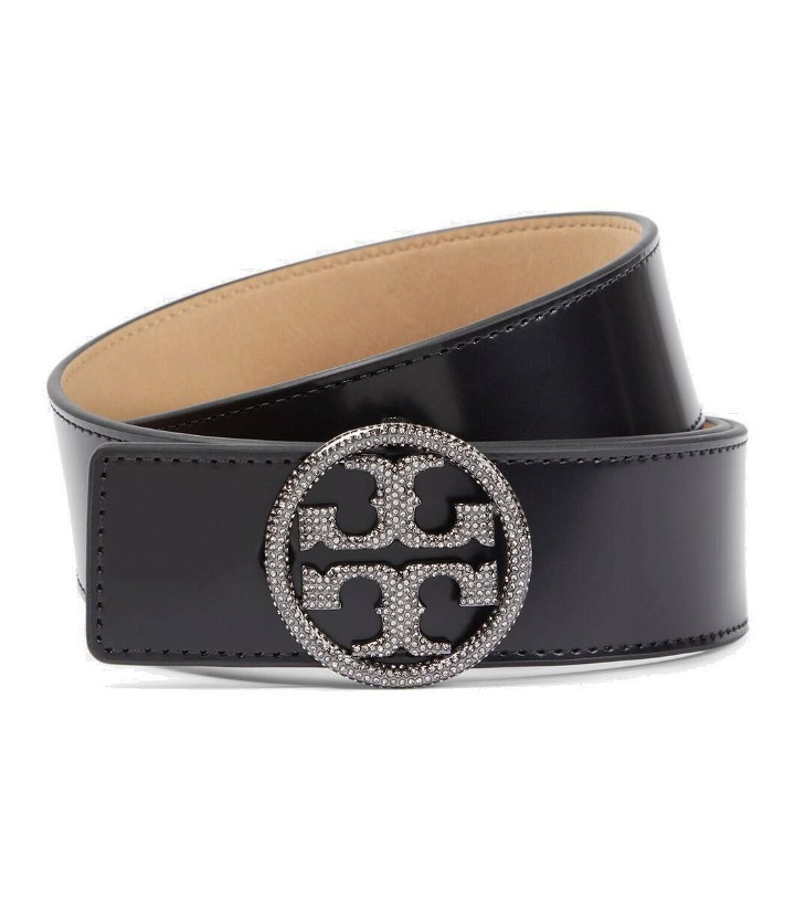 Photo: Tory Burch Embellished logo leather belt