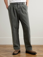 AGOLDE - Slater Tapered Pleated Cotton-Twill Trousers - Gray