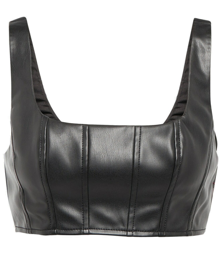 Photo: Staud - Wells cropped leather-effect top