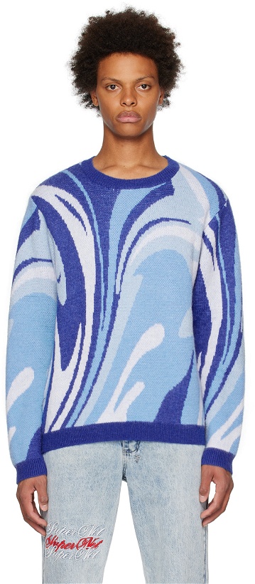 Photo: RtA Blue Graphic Sweater
