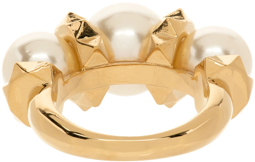 Rockstud Metal Ring for Woman in Gold