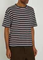 Ymc Striped Cotton T-shirt Navy
