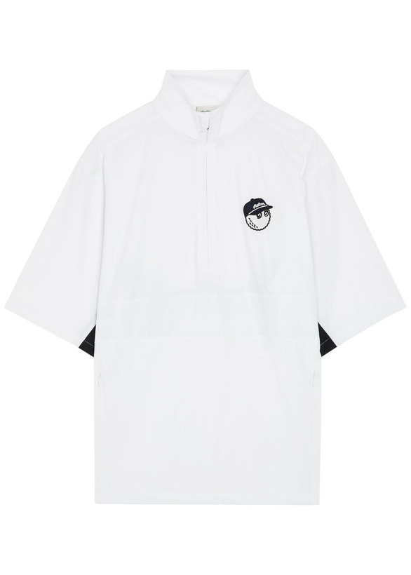 Photo: Malbon Pine Appliquéd Stretch-shell Windshirt White