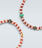 Ileana Makri Set of 2 18kt gold and sterling silver beaded bracelets with gemstones