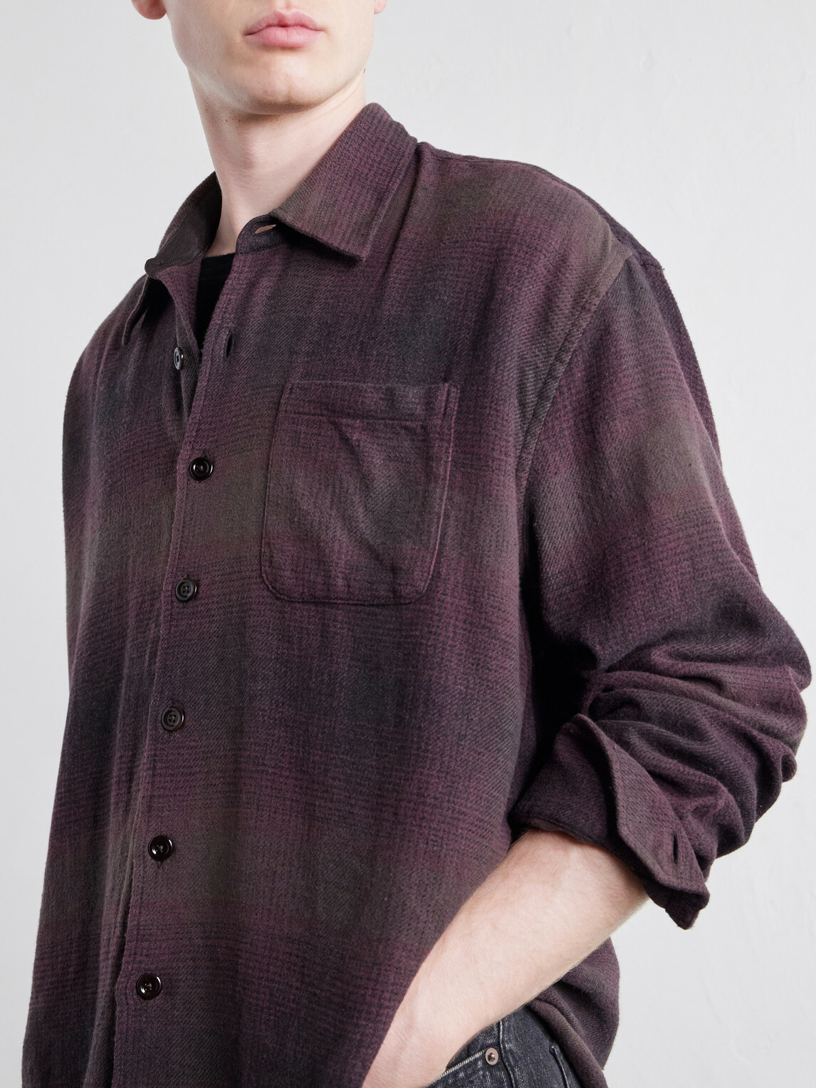 Our Legacy - Above Checked Cotton-Blend Flannel Shirt - Brown
