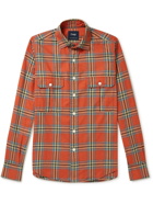 Drake's - Checked Cotton-Blend Twill Shirt - Red