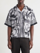 Versace - Camp-Collar Printed Silk-Crepe De Chine Shirt - Black