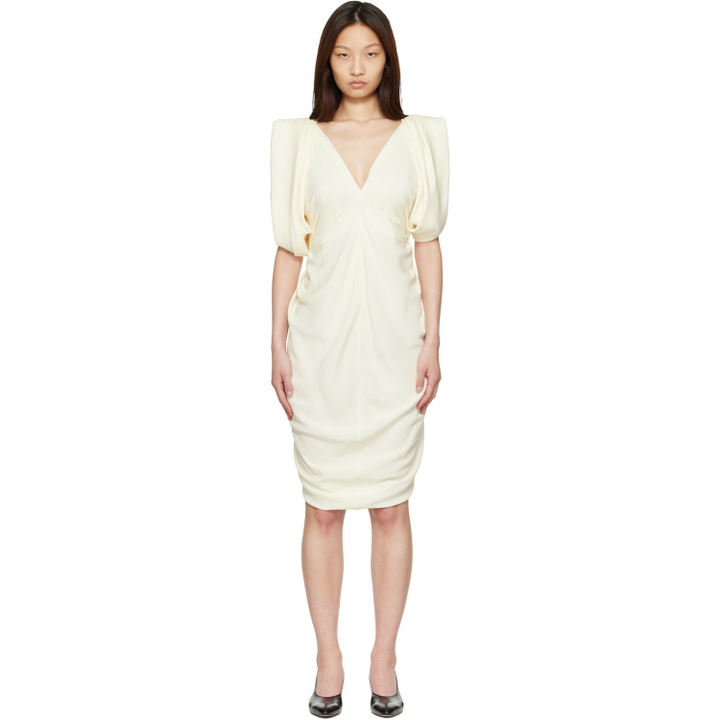 Photo: Versace Off-White Cocktail Crepe Midi Dress