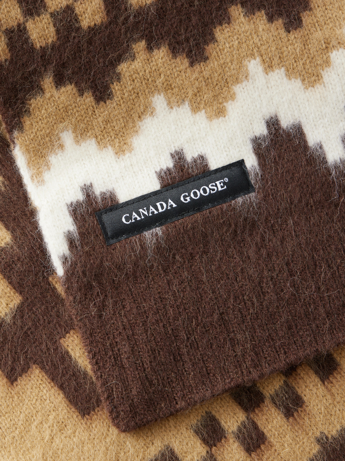 Canada Goose - Logo-Appliquéd Fair Isle Jacquard-Knit Wool and Alpaca-Blend Scarf - Brown