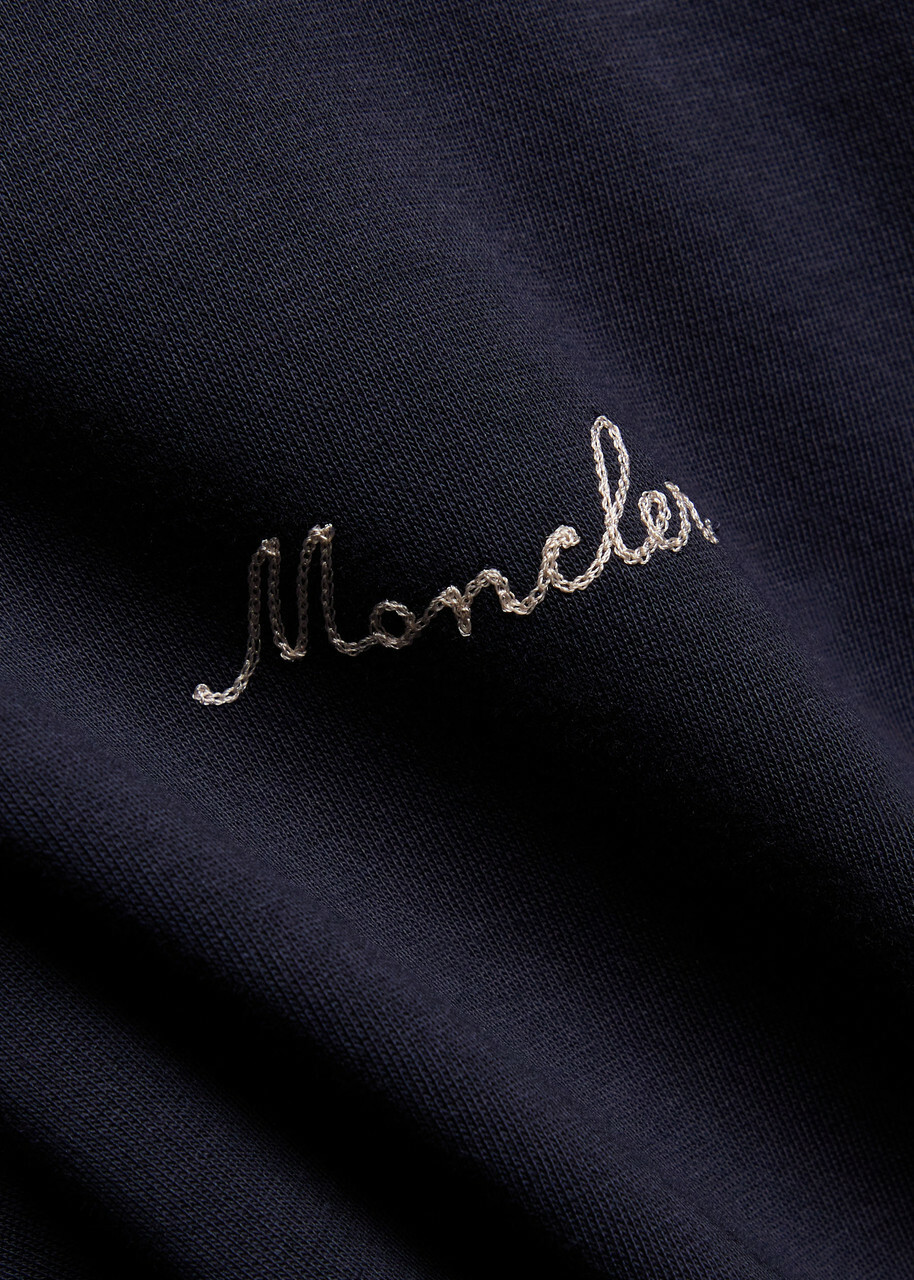 Moncler Logo-embroidered Cotton-blend Sweatshirt Navy