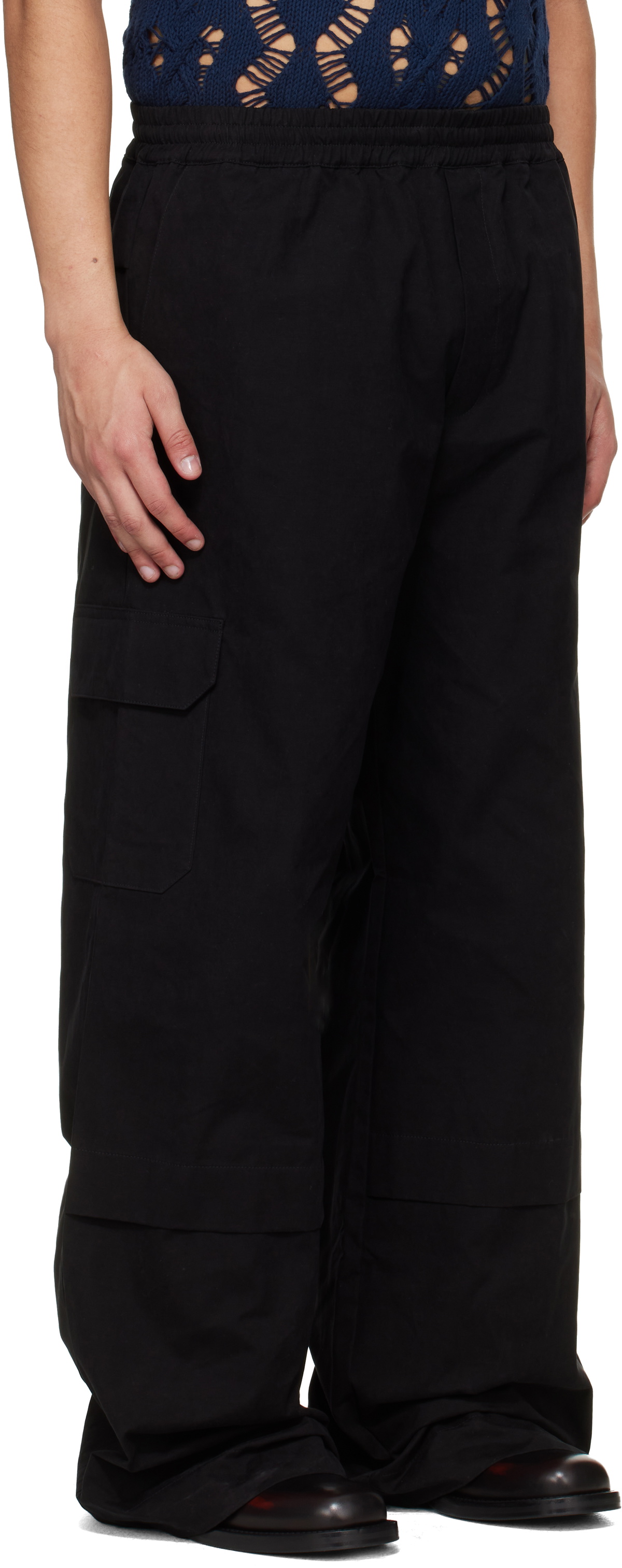 EGONlab Black Sculpted Track Trousers