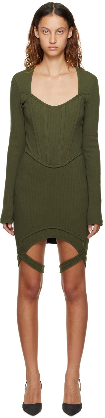 Dion Lee Green Fin Corset Minidress Dion Lee