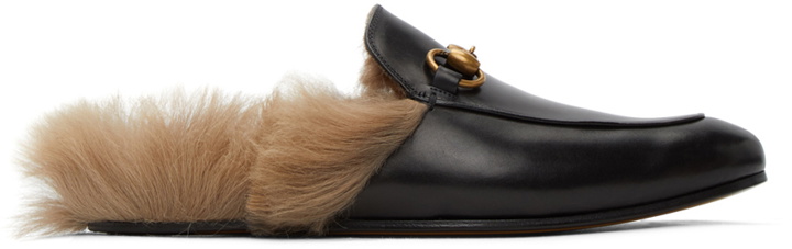 Photo: Gucci Black Horsebit Princetown Slip-On Loafers