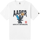 AAPE Men's Planet R T-Shirt in White