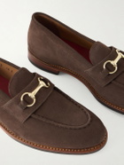 Grenson - Franklin Horsebit-Embellished Suede Loafers - Brown