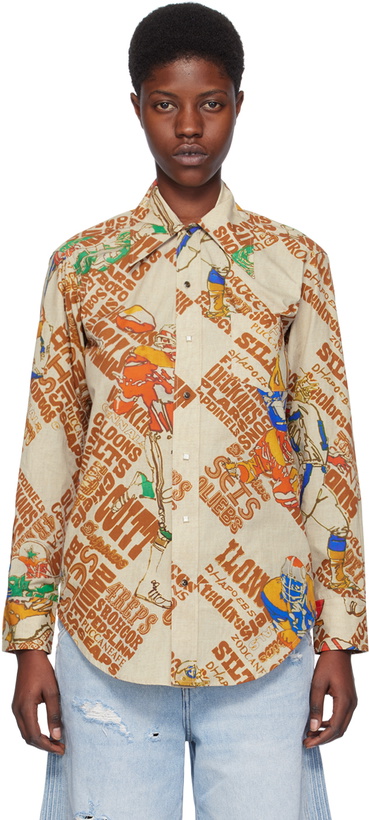 Photo: ERL Brown Printed Shirt