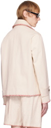 HARAGO Beige Embroidered Jacket