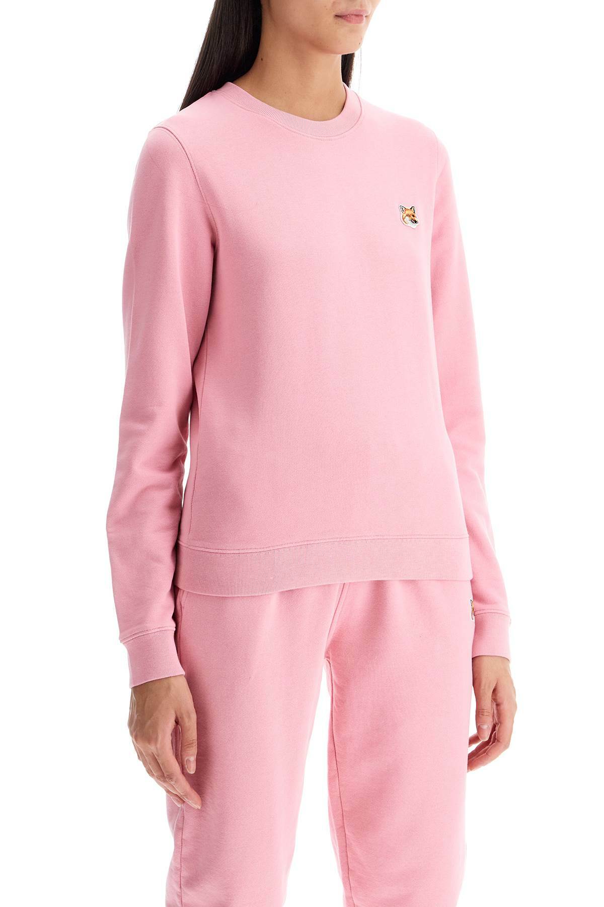 MAISON KITSUNE fox head regular fit unisex sweatshirt Pink