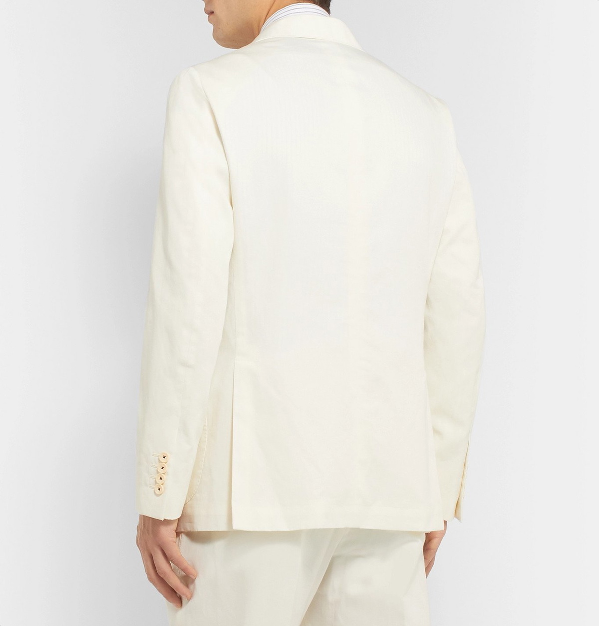 Caruso - Cream Butterfly Cotton, Linen and Silk-Blend Suit Jacket 