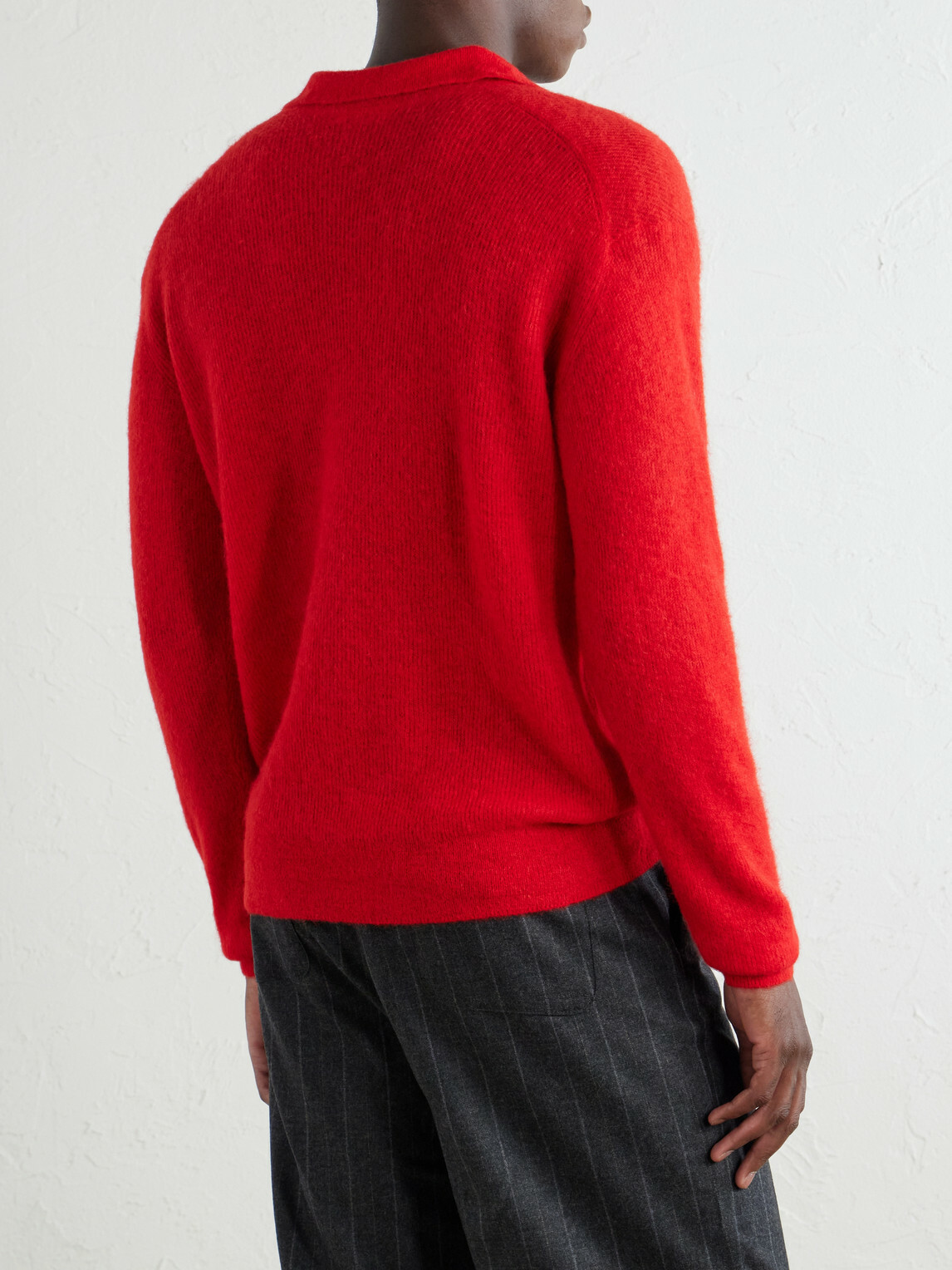 Auralee - Alpaca-Blend Polo Sweater - Red