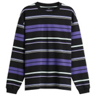 BEAMS Men's Multi Stripe Long Sleeve T-Shirt in Black