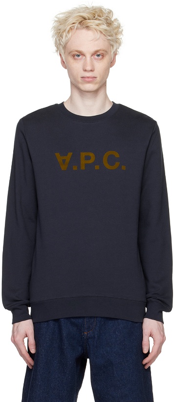 Photo: A.P.C. Navy 'VPC' H Sweatshirt