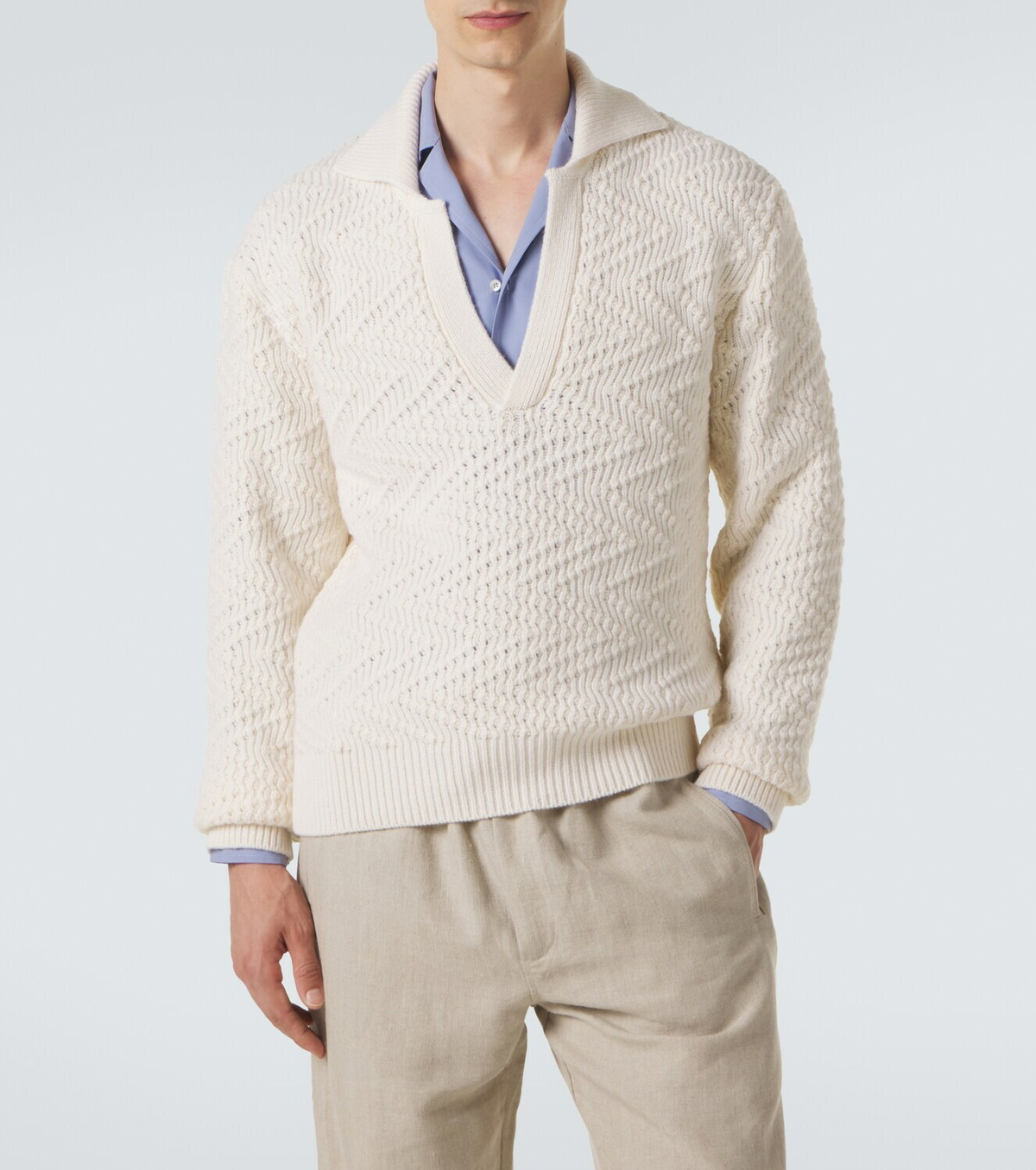 Missoni Zigzag wool-blend polo sweater