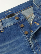 SAINT LAURENT - Straight-Leg Distressed Jeans - Blue