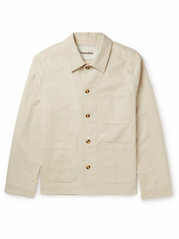 Photo: Nanushka - Saon Cotton and Linen-Blend Twill Jacket - Neutrals