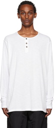 Greg Lauren White Long Sleeve Henley