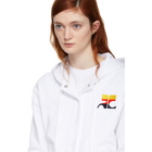 Courreges White Stripe Logo Snap Hoodie