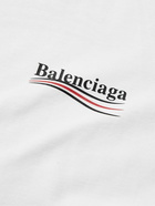 Balenciaga - Oversized Logo-Print Cotton-Jersey T-Shirt - White