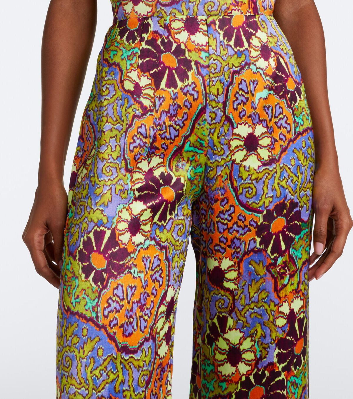 Alémais Joanna fringed printed wide-leg pants