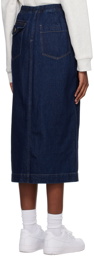 Gramicci Indigo Belted Denim Maxi Skirt