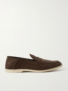 George Cleverley - Mayfair II Collapsible-Heel Suede Loafers - Brown