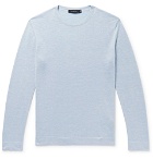 Ermenegildo Zegna - Slub Cashmere, Silk and Linen-Blend Sweater - Light blue