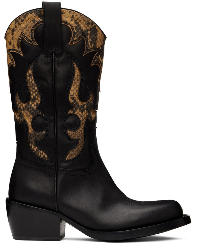 Photo: Dries Van Noten Black Cowboy Chelsea Boots