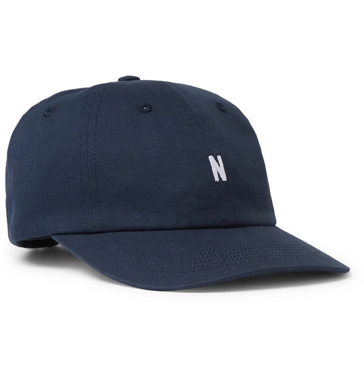 Photo: Norse Projects - Logo-Embroidered Cotton-Twill Baseball Cap - Navy