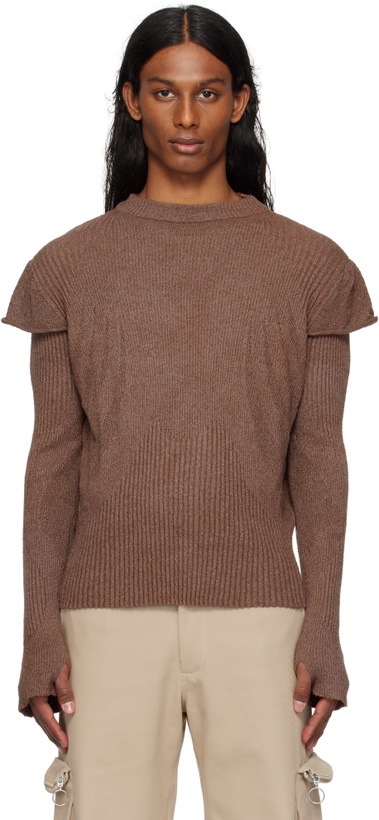Photo: Charlie Constantinou Brown Light Knit Long Sleeve Sweater